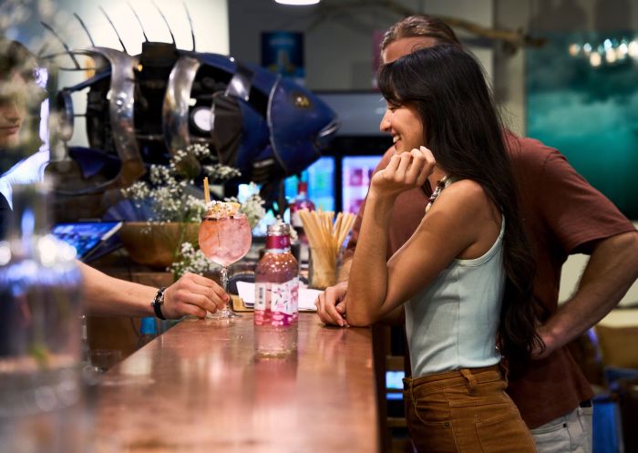 Couple enjoying cocktails, Manly Spirits Co Distillery, Brookvale