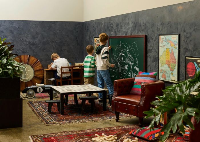 Chuck & Son’s Brewing Co, St Peters Kids drawing on board at Chuck & Son’s Brewing Co in St Peters