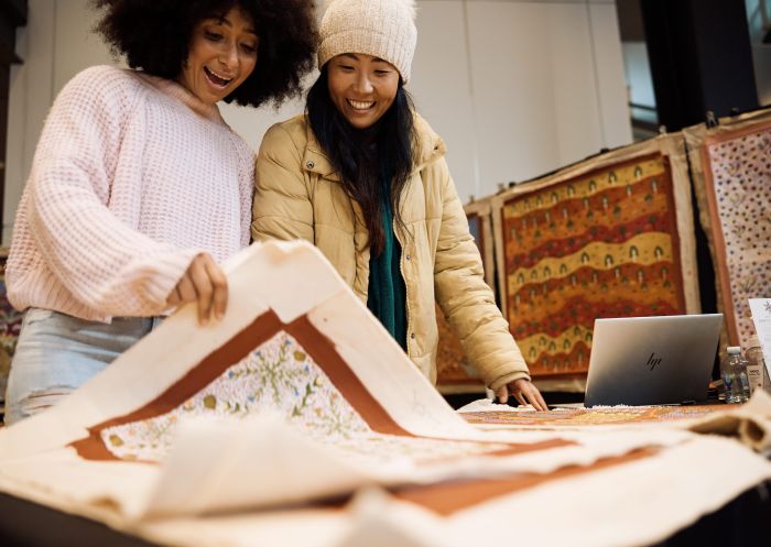 Friends explore, National Indigenous Art Fair, The Rocks