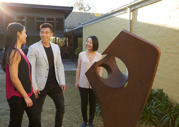 Friends enjoying the art exhibition, Penrith Regional Gallery, Penrith