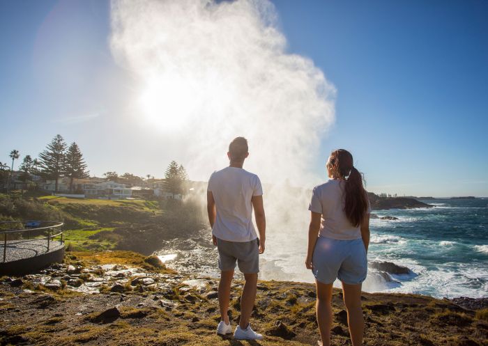 Kiama Blowhole, Kiama Couple watching the water plume, Kiama Blowhole, Kiama, South Coast