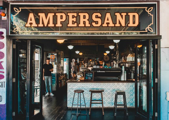 Outside entrance, Ampersand Cafe and Bookstore, Paddington - Credit: Ampersand Cafe & Bookstore