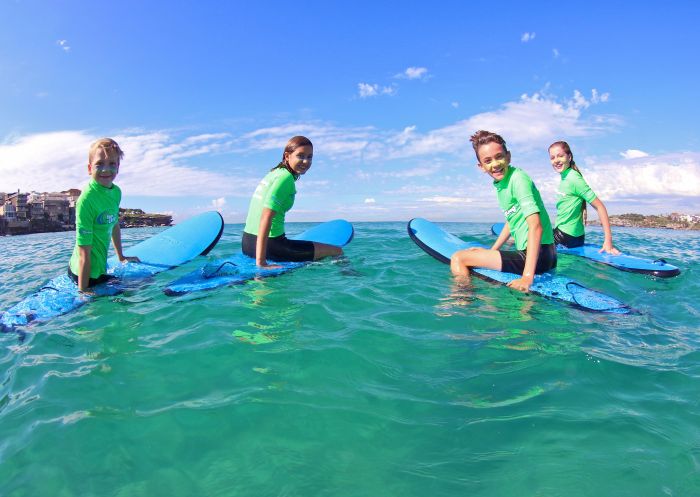 Surf school students getting a lesson, Lets Go Surfing, Bondi Beach -  Credit: Lets Go Surfing