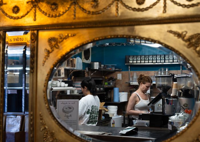 Baristas making coffee, Sappho Books, Cafe and Bar, Glebe - Credit: Sappho Books, Cafe and Bar