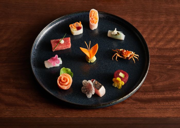Dish of items, Yoshii's Omakase, Barangaroo - Credit: Omakase