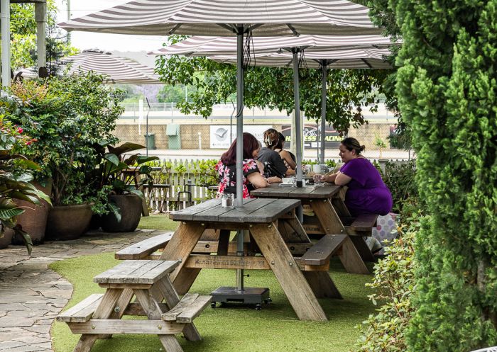 Outdoor tables in garden, Percy Plunkett, Penrith - Credit: Percy Plunkett