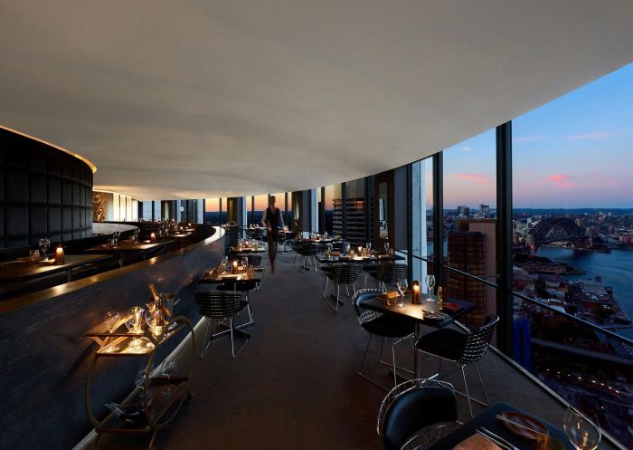 Skyline view from inside interiors, O Bar & Dining, Sydney - Credit: Anliette Chen | O Bar & Dining