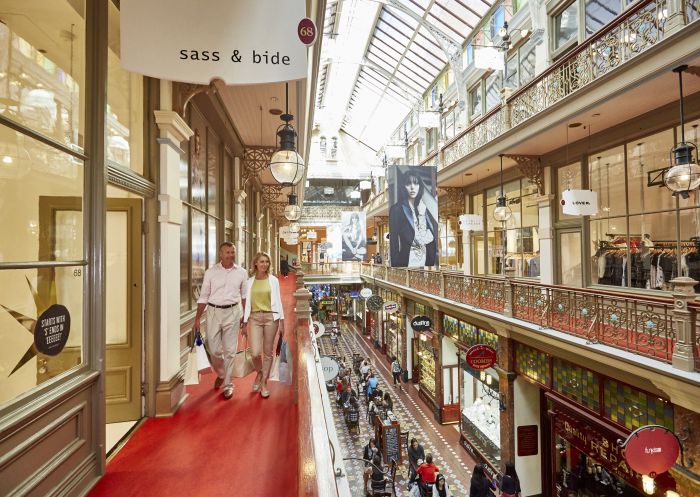 Couple shopping, The Strand Arcade, Sydney