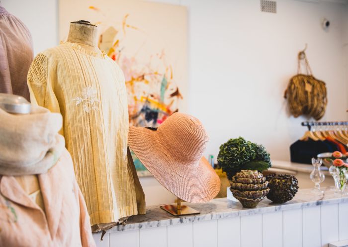 Fashion and accessories on display, Kristina Brenke Studio, Avalon
