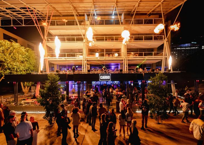 Crowd outside venue, Cargo Bar, Sydney