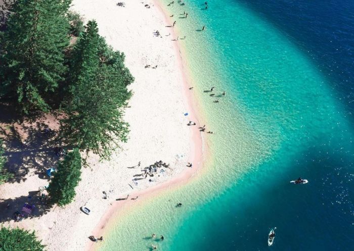 Aerial overlooking beachgoers, Clontarf Reserve, Clontarf - Credit: Adam Krowitz
