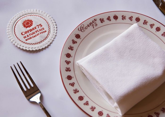 Plate with coaster, Corner 75, Randwick - Credit: Corner 75