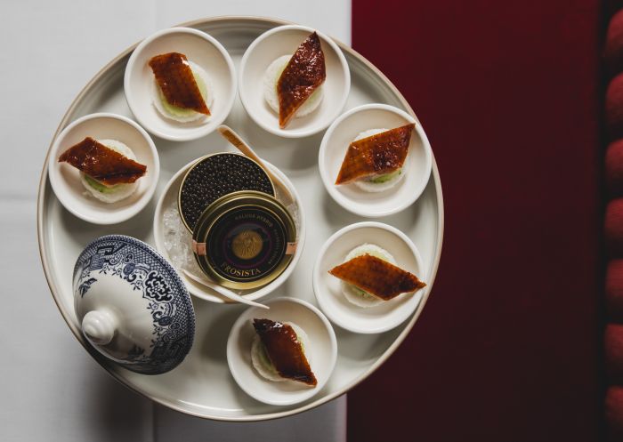 Peking duck with Frosista Kaluga Caviar, Lee Ho Fook, Sydney - Credit: Nikki To
