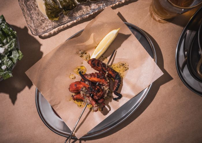 Grilled souvlaki octopus, Homer Rogue, Cronulla - Credit: Trent van der Jagt