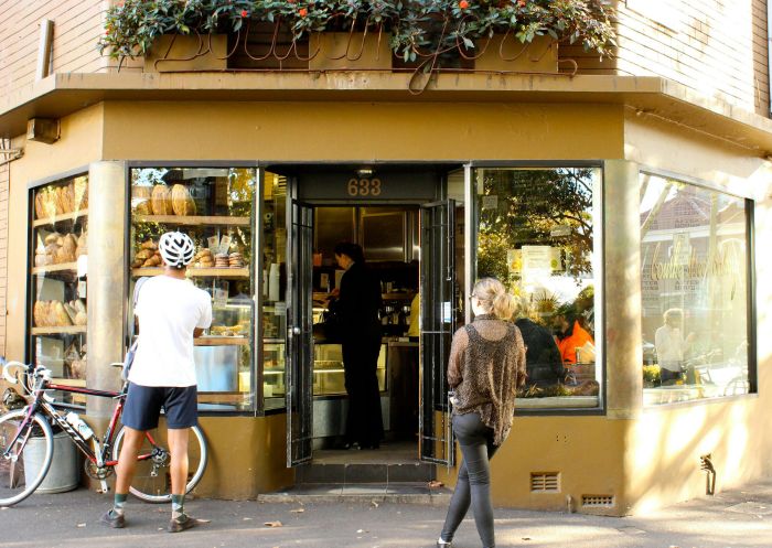Outdoor entrance with customers, Bourke Street Bakery, Surry Hills - Credit: Bourke Street Bakery 