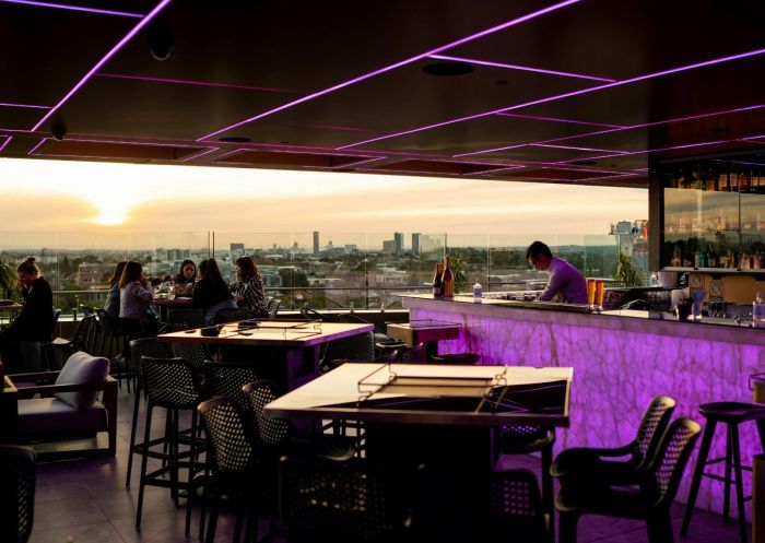Interior with purple lights, SKYE Bar and Lounge, Burwood - Credit: SKYE Bar and Lounge