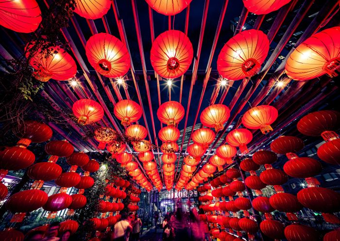 Sydney streets decorated for the 2025 Year of the snake, Lunar New Year Festival, Haymarket