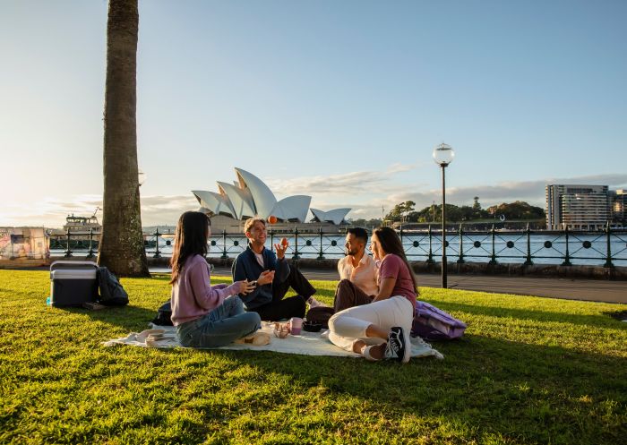 Young people enjoying a picnic, Hickson Road Reserve, The Rocks