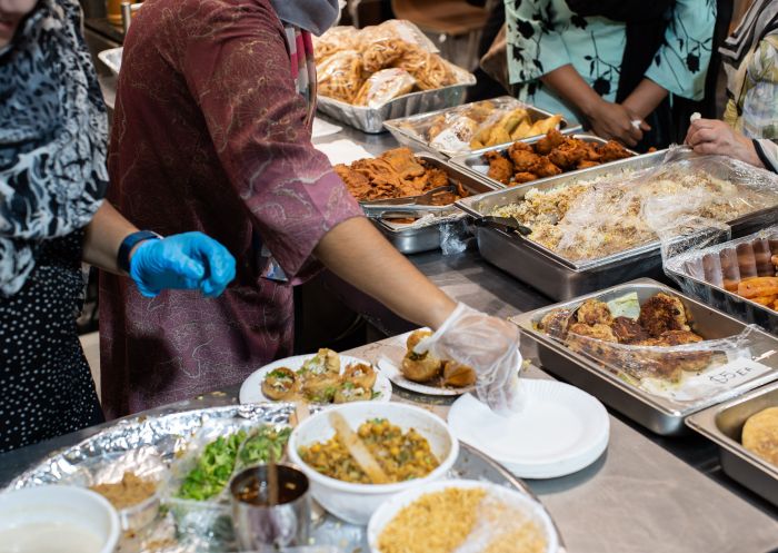 Food being prepared at a market stall, Lakemba Nights during Ramadan, Lakemba