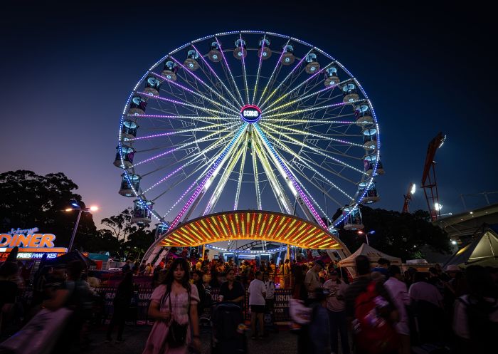 Ferris wheel with colourful lights, KIISEye Orana Parade, Sydney Royal Easter Show, Sydney Olympic Park - Credit: Sydney Royal Easter Show 