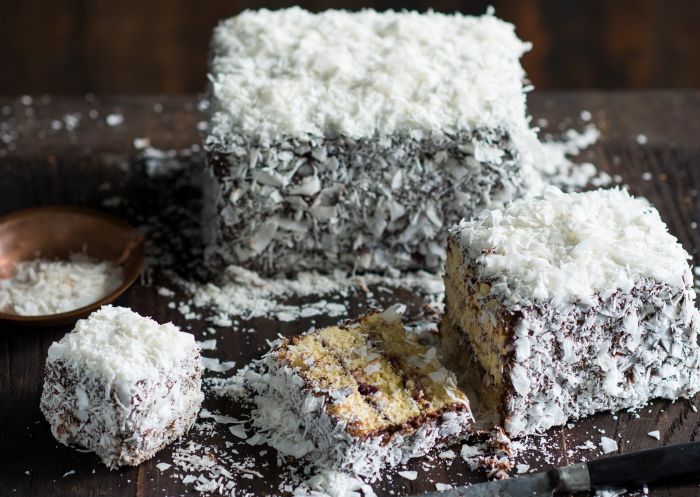 Lamingtons on plate, Flour and Stone, Woolloomooloo - Credit: Alan Benson