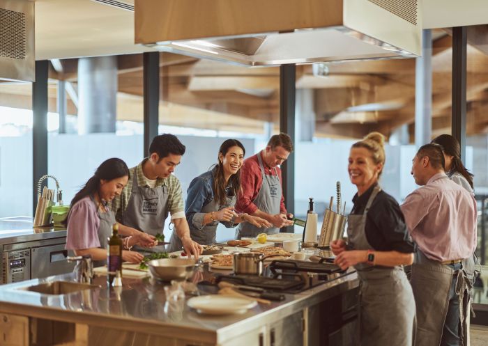 Friends take a seafood cooking class, Sydney Seafood School, Glebe