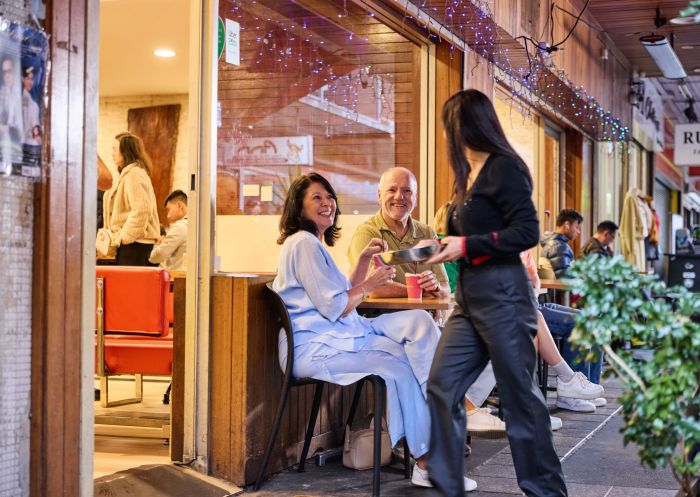 Visitors enjoying freshly made juice and signature icecream, Cafe Nho, Cabramatta