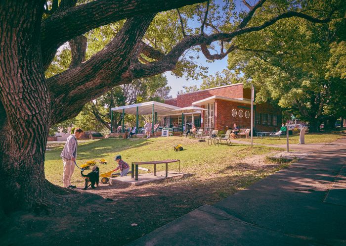 Outdoor lawn and exterior of cafe, Outfield Cafe, Ashfield - Credit: Outfield