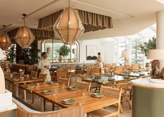 Daytime interiors with waiters walking, Ammos, Brighton-Le-Sands - Credit: Steven Woodburn