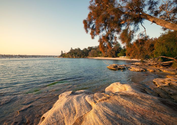 Sunset looking over rocks and water, Darook Park, Cronulla