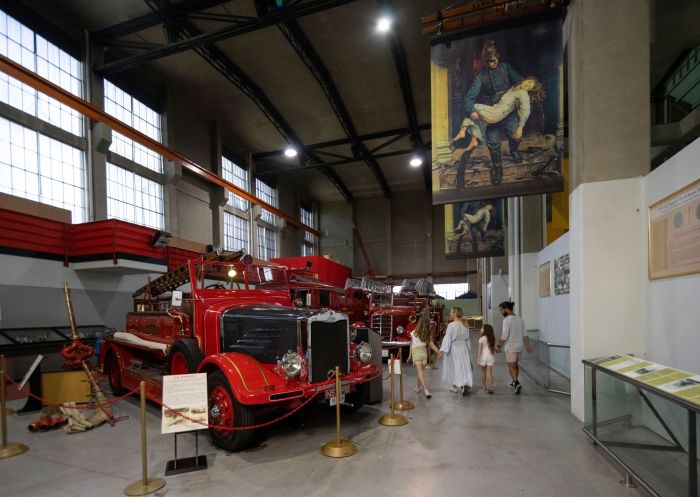 Family enjoying a visit, Museum of Fire, Penrith