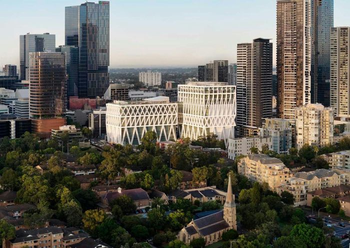 Aerial view of building, Powerhouse Parramatta, Parramatta - Credit: Powerhouse Parramatta