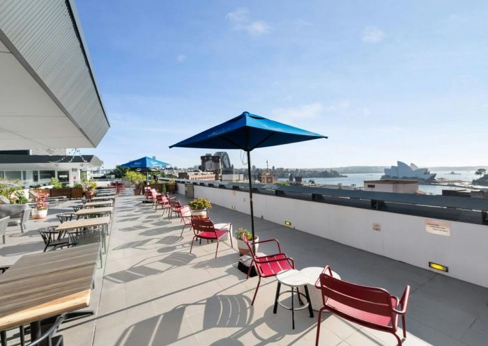 Rooftop chars with view, YHA Sydney Harbour , The Rocks - Credit: YHA NSW
