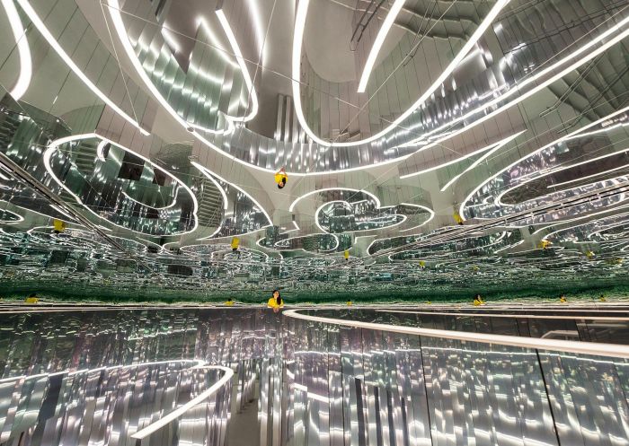 Maze of mirrors at SUPERBLUE MIAMI, Powerhouse Parramatta, Parramatta - Credit: Andrea Mora