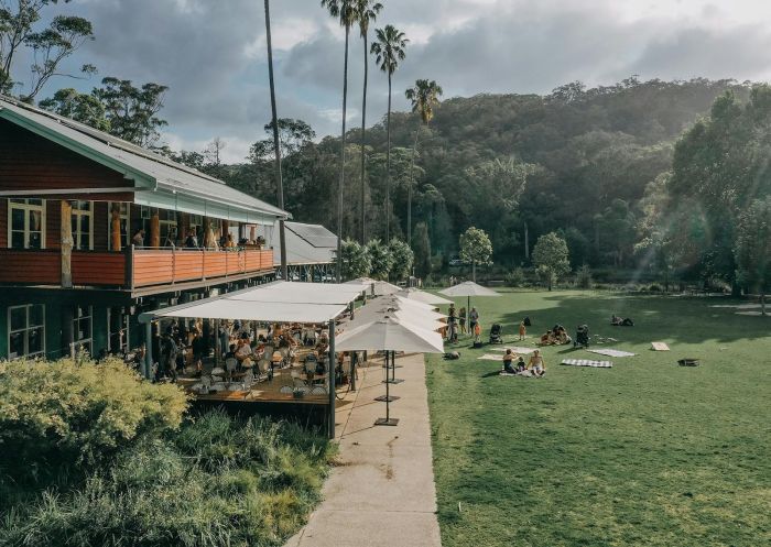 Cafe at grass level and the dance hall verandah, Audley Dance Hall Cafe and Events, Royal National Park  - Credit: At dusk photography | Audley Dance Hall