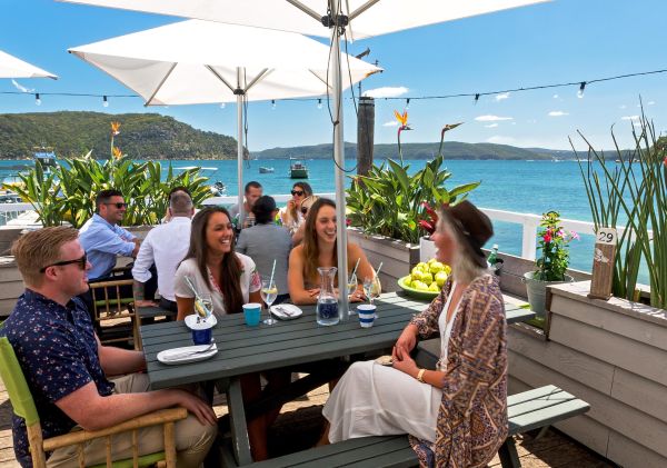 Friends enjoying lunch at The Boathouse Palm Beach, Sydney