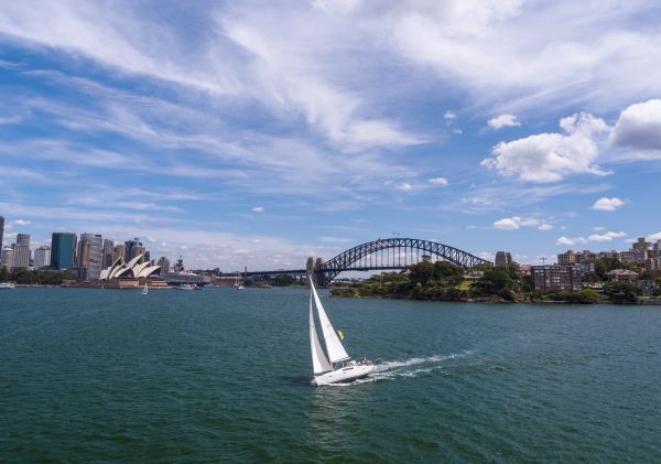 Sailing a chartered yacht on Sydney Harbour