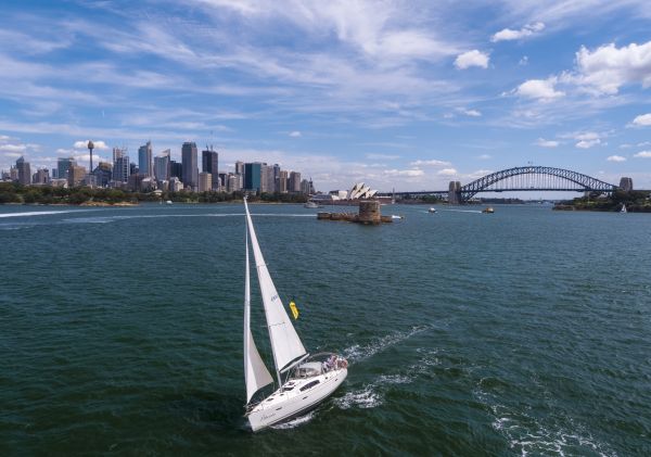 Sailing a chartered yacht on Sydney Harbour