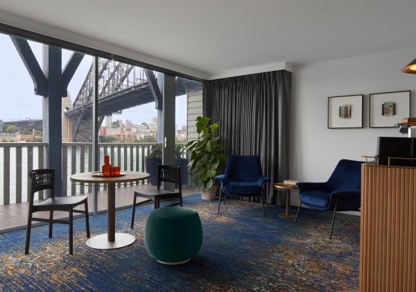 Admiral Suite Lounge Room - Pier One Sydney Harbour. Image Credit: Dave Wheeler