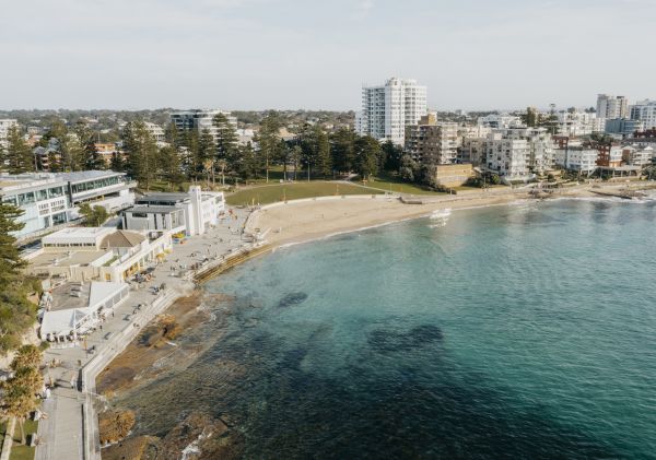 Scenic coastal views over The Esplanade and South Cronulla Beach, Cronulla