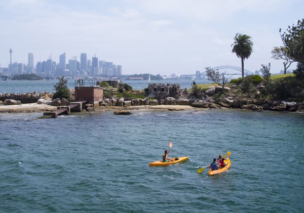 friends kayak on the Harbour - Sydney by Kayak