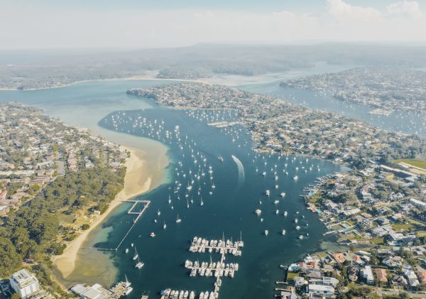 Scenic views looking south of Gunnamatta Bay, Cronulla