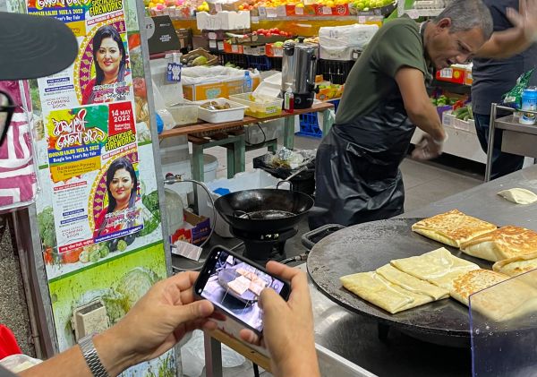 Murtabak on the grill at Ramadan Night Markets, Lakemba - Credit: Taste Tours