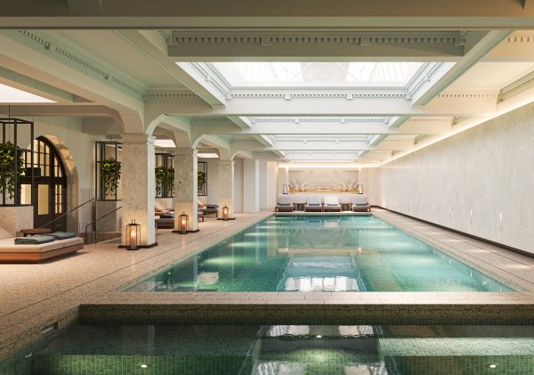 Render of public pool at Capella Sydney, Sydney CBD