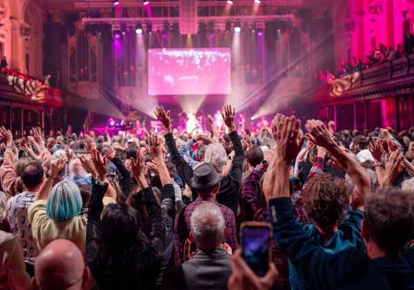 People enjoying Archie Roach Tribute at Vivid Sydney 2023, Vivid Sydney