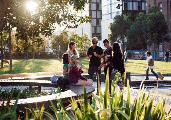 Students enjoying an afternoon, Central Park, Chippendale