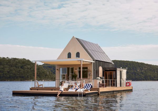 Couple lounging on the dock, Lilypad, Palm Beach