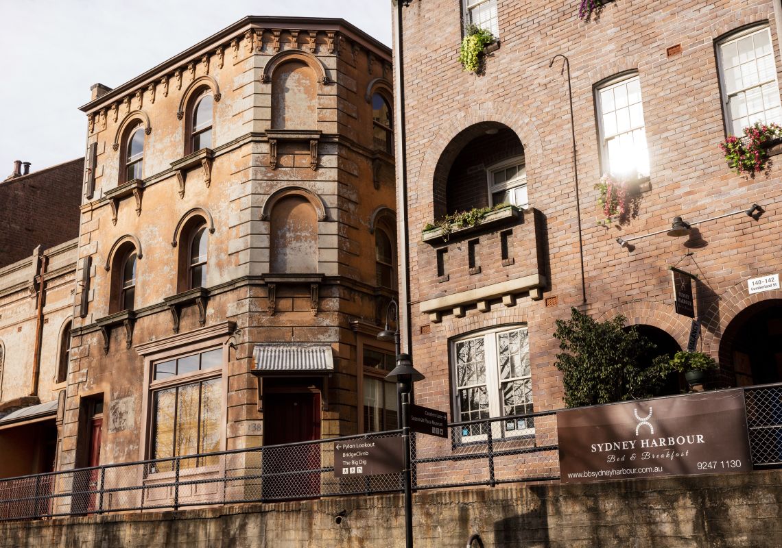 Heritage listed Sydney Harbour Bed and Breakfast, The Rock Streetscape, The Rocks