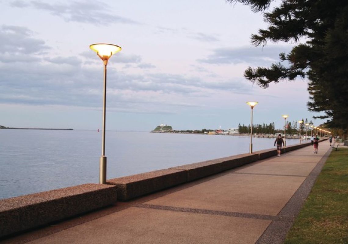Queens Wharf with views to Nobbys Lighthouse in Newcastle Queens Wharf, Newcastle
