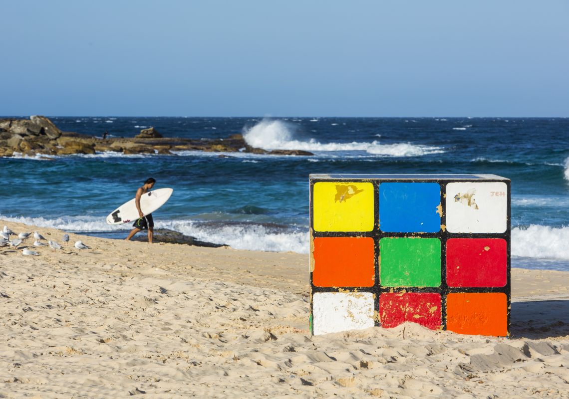 Maroubra Beach, Maroubra Rubik's Cube sculpture at Maroubra Beach, Maroubra